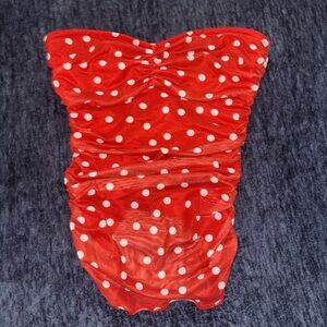 Red Polka Dot Strapless Mini – Pinup Rockabilly Style